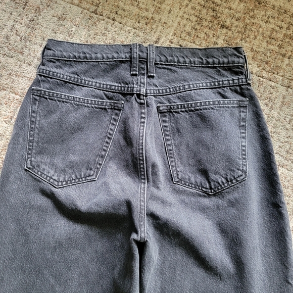 Frame 100% Cotton High Waist Tapered Leg Classic Mom Jeans 26 Black - Picture 9 of 10